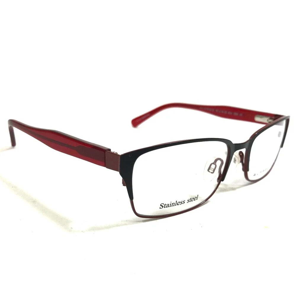Alfred Sung Eyeglasses Frames AS4938 BLK Black Red Rectangular 53-17-130